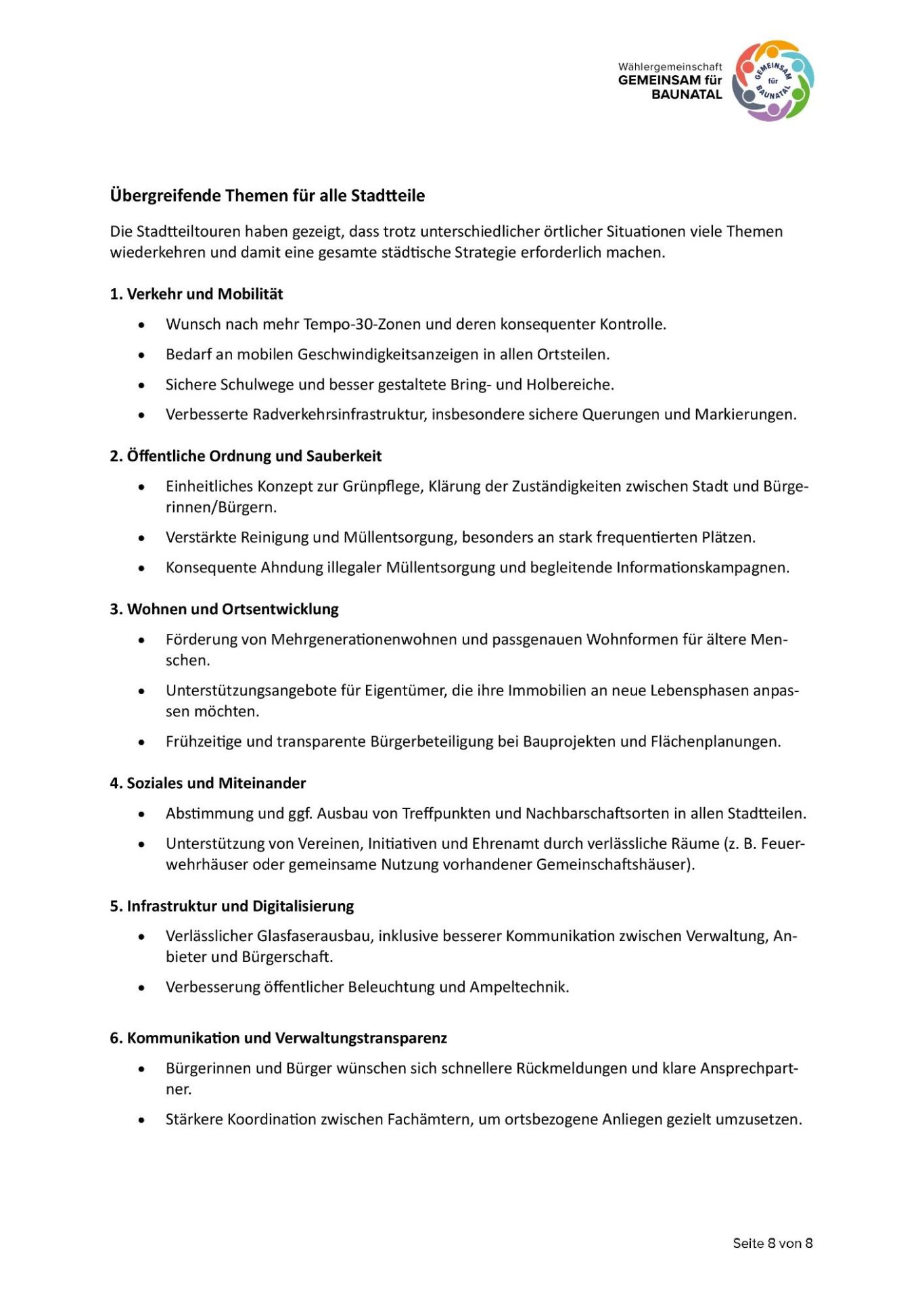 GEMEINSAM für BAUNATAL - Pressemitteilung GEMEINSAM für BAUNATAL - Pressemitteilung