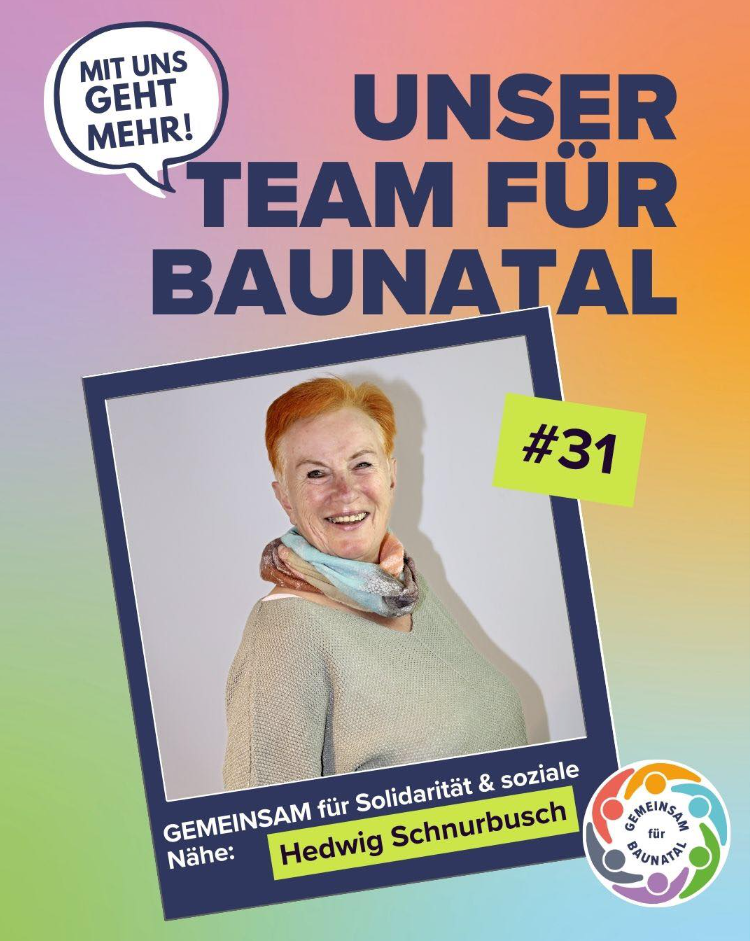 Hedwig Schnurbusch lebt seit vielen Jahren in Baunatal, seit einiger Zeit in Altenbauna und engagiert sich mit viel Herzblut 💛