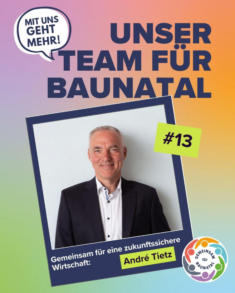 André Tietz lebt in Großenritte. Mit seinem ehrenamtlichen Engagement möchte er einen Beitrag zur positiven Entwicklung Baunatals leisten: