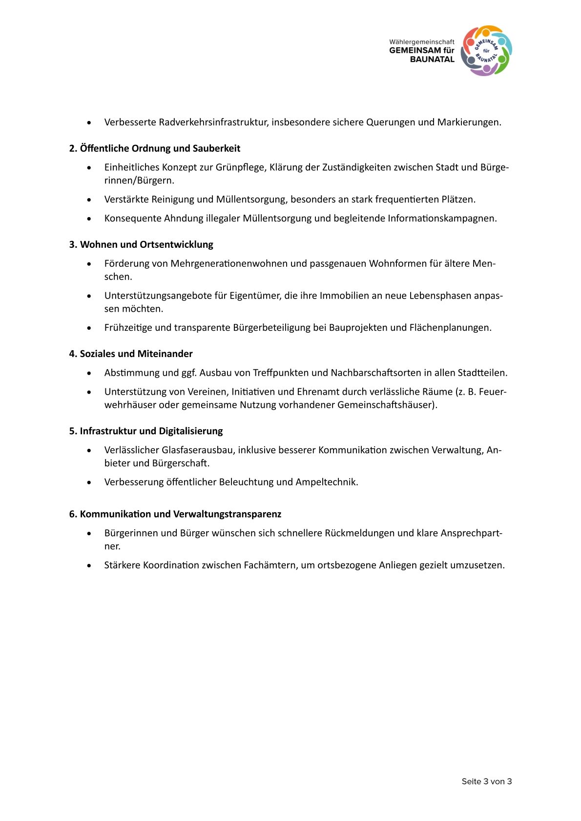 GEMEINSAM für BAUNATAL - Pressemitteilung GEMEINSAM für BAUNATAL - Pressemitteilung