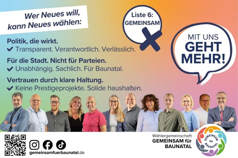 GEMEINSAM für BAUNATAL - Wer Neues will, kann Neues wählen GEMEINSAM für BAUNATAL - Wer Neues will, kann Neues wählen