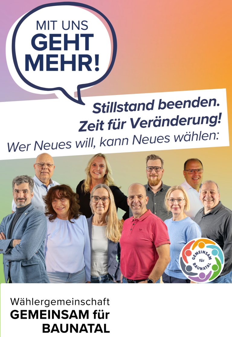 GEMEINSAM für BAUNATAL - Stillstand beenden, Zeit für Veränderung! GEMEINSAM für BAUNATAL - Stillstand beenden, Zeit für Veränderung!