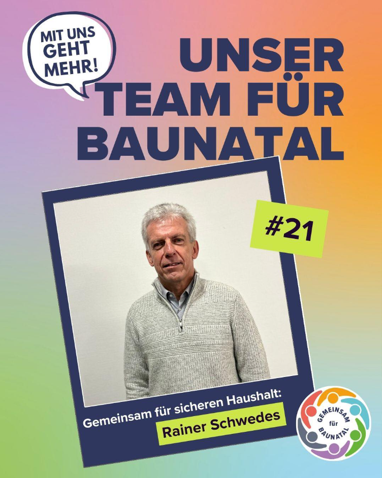 Rainer Schwedes ist Bankkaufmann, seit 2024 im Ruhestand und in Baunatal-Hertingshausen geboren.